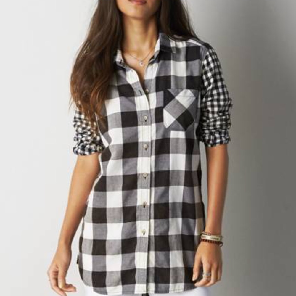 Plaid jegging shirt